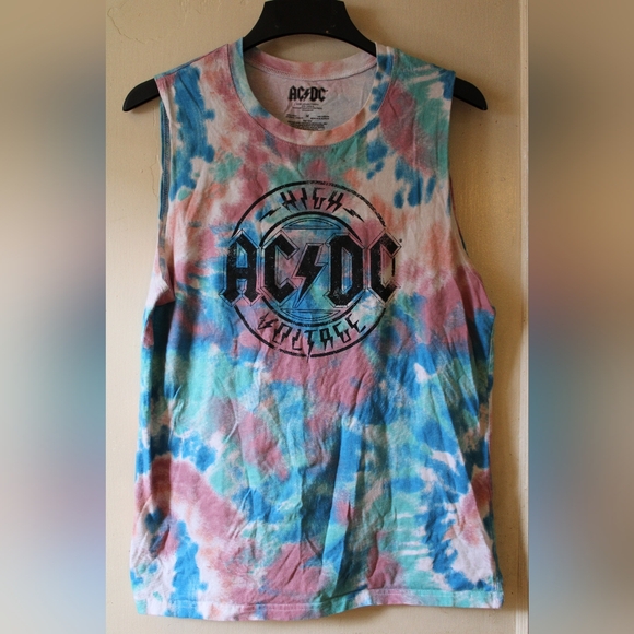 AC/DC Tie Dye Medium sleeveless shirt - Picture 7 of 8